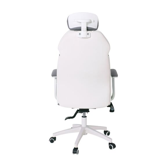 Bf8300 Πολυθρόνα Γραφείου Διευθυντή, Microfiber Γκρι pu Άσπρο