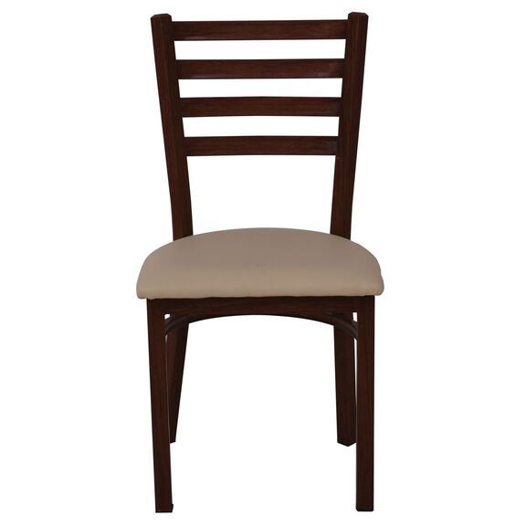 Naturale Steel Καρέκλα Τραπεζαρίας, Μέταλλο Βαφή Καρυδί, pu Μπεζ