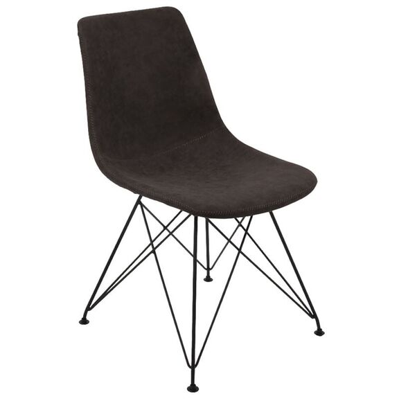 Panton Καρέκλα Μέταλλο Βαφή Μαύρη, pu Vintage Black