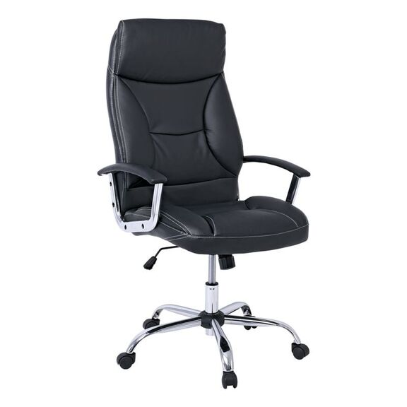 Bf5700 Πολυθρόνα Διευθυντή Μέταλλο Χρώμιο, pu Μαύρο