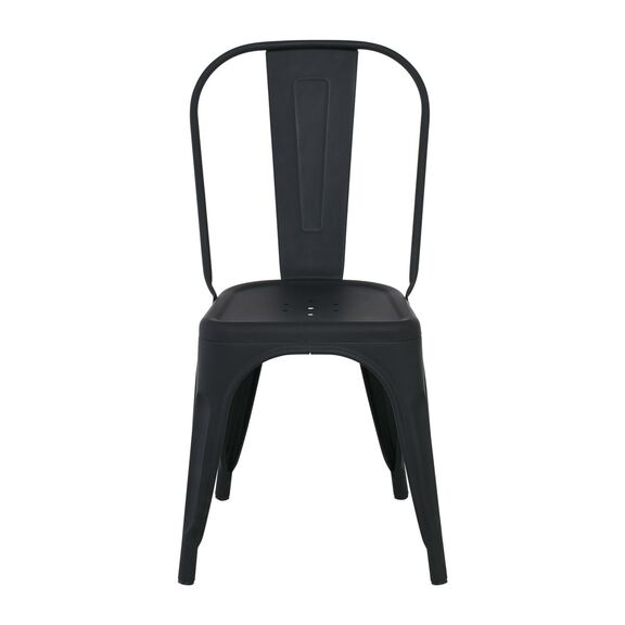 Relix Καρέκλα Στοιβαζόμενη, Μέταλλο Βαφή Μαύρο Extra Matte