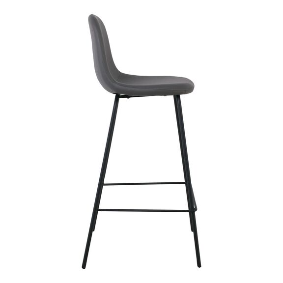 Celina Σκαμπό bar με Πλάτη, Κάθισμα H.67cm, Μέταλλο Βαφή Μαύρο, pvc Γκρι