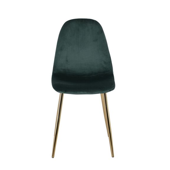 Celina Καρέκλα Χρώμιο Χρυσό, Ύφασμα Velure, Απόχρωση Forest Green