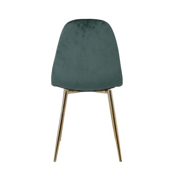 Celina Καρέκλα Χρώμιο Χρυσό, Ύφασμα Velure, Απόχρωση Forest Green