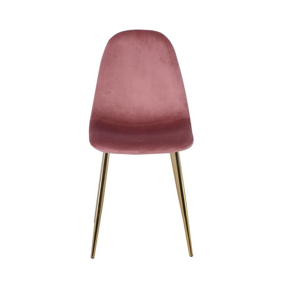 Celina Καρέκλα Χρώμιο Χρυσό, Velure Antique Pink
