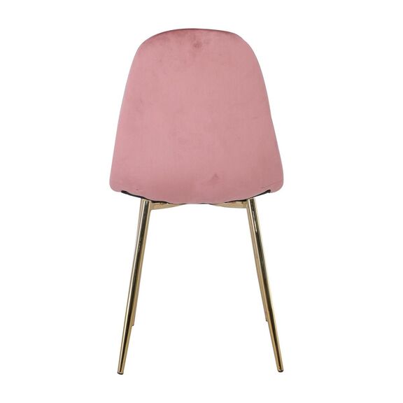 Celina Καρέκλα Χρώμιο Χρυσό, Velure Antique Pink