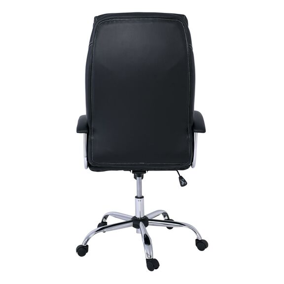 Bf5700 Πολυθρόνα Διευθυντή Μέταλλο Χρώμιο, pu Μαύρο