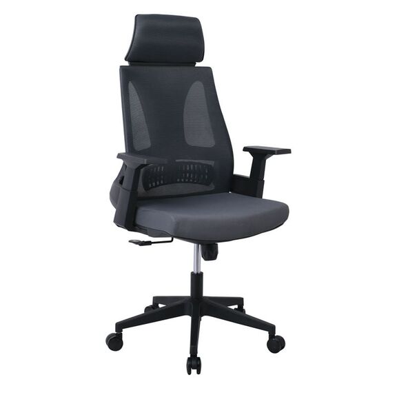 Bf8750 Πολυθρόνα Γραφείου Διευθυντή, Mesh Γκρι, Ύφασμα Γκρι