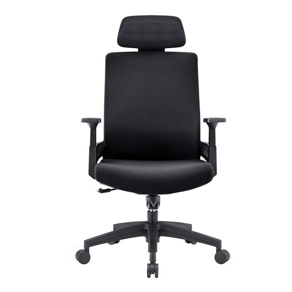 Bf8900 Πολυθρόνα Γραφείου Διευθυντή, Mesh Μαύρο, Ύφασμα Μαύρο