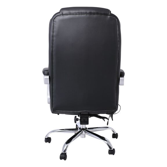 Bf8550 Massage Relax Πολυθρόνα Γραφείου Διευθυντή, Βάση Χρώμιο με Υποπόδιο, pu  Μαύρο