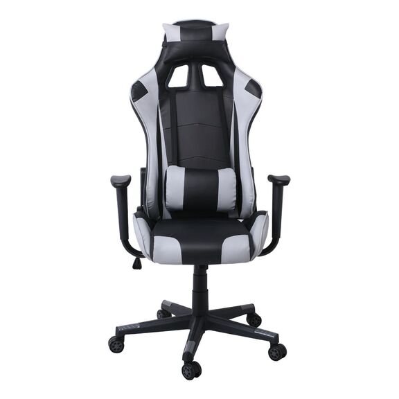 Bf8000 Gaming Πολυθρόνα Γραφείου, Ανάκλιση Πλάτης έως 90°, pvc Μαύρο - Γκρι
