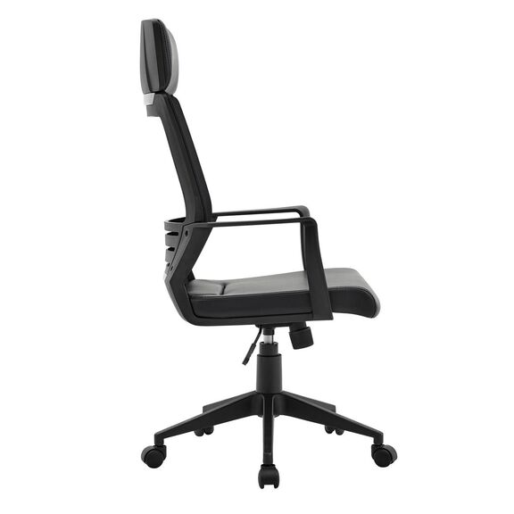 Bf2500 Πολυθρόνα Γραφείου Διευθυντή Mesh Μαύρο - pu Μαύρο