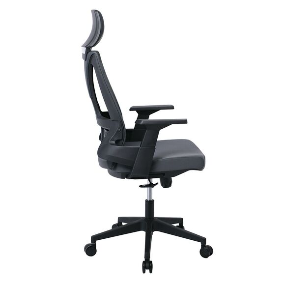 Bf8750 Πολυθρόνα Γραφείου Διευθυντή, Mesh Γκρι, Ύφασμα Γκρι
