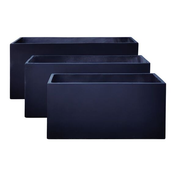 Flower pot-12 set 3 Τεμαχίων: 80x40x40cm + 100x45x45cm + + 122x55x55 Απόχρωση Dark Grey