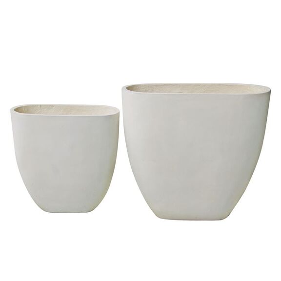 Flower pot-14 set 2 Τεμαχίων Απόχρωση Milk White