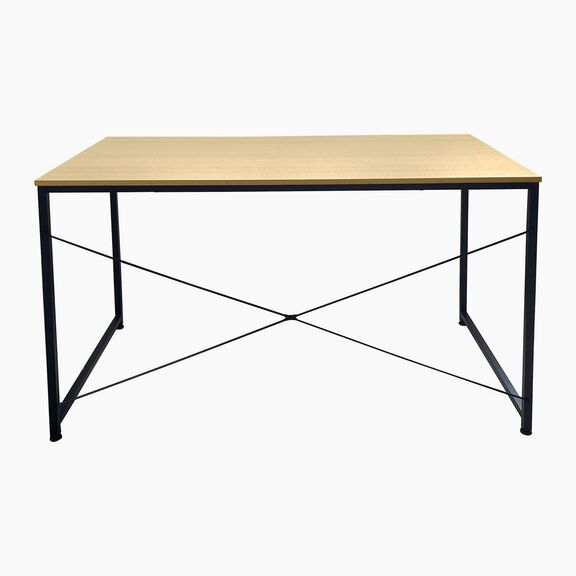 Γραφειο η/υ Μέταλλο Βαφή Μαύρο, Melamine Beech