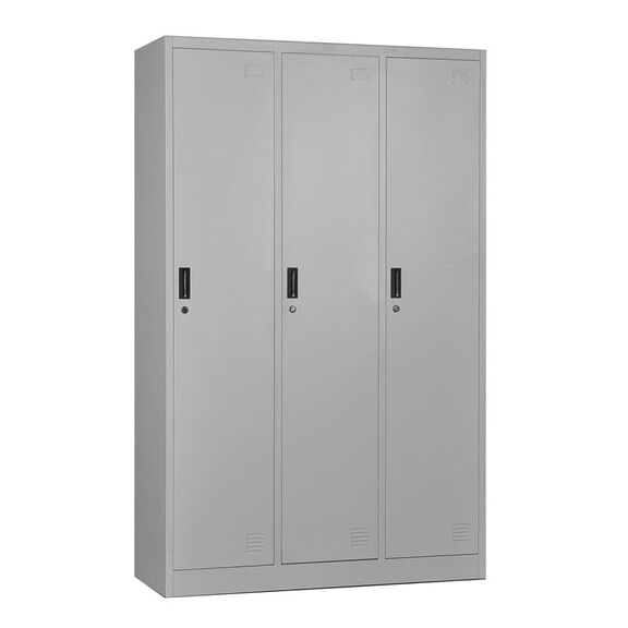 Locker 3 Θέσεων Ερμάριο - ανά Θέση: 3 Ράφια, Θέσεις για Κρεμάστρες, Μέταλλο Βαφή Γκρι