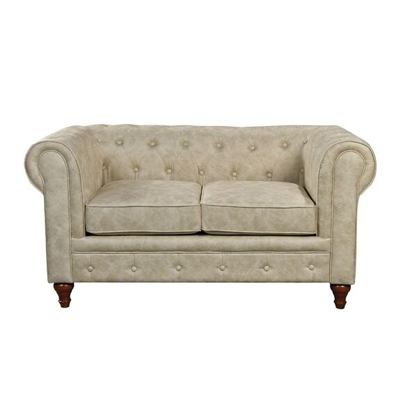 Chesterfield York Kαναπές 2θέσιος Σαλονιού - Καθιστικού, Ύφασμα Απόχρωση Μπεζ