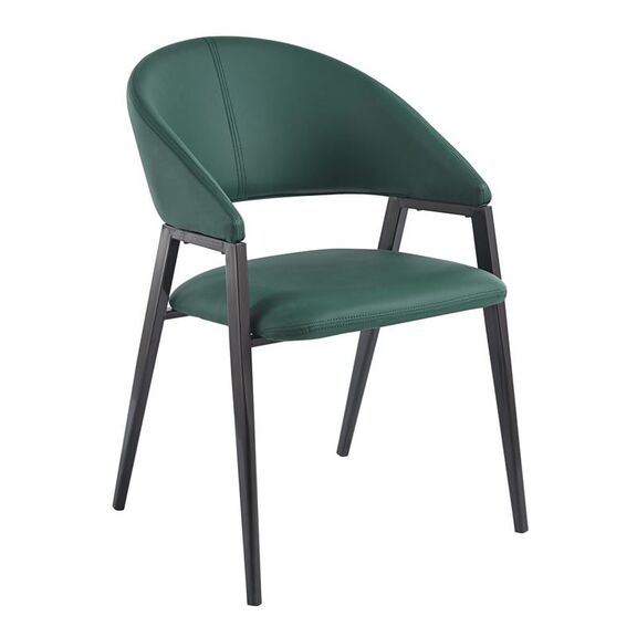 Deli Πολυθρόνα Μέταλλο Βαφή Μαύρο, pu Forest Green