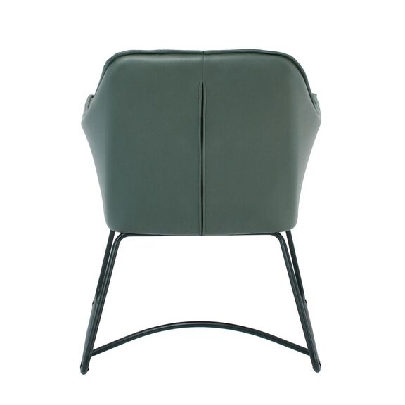 Polly Πολυθρόνα Μέταλλο Βαφή Μαύρο, Ύφασμα Suede Olive Green