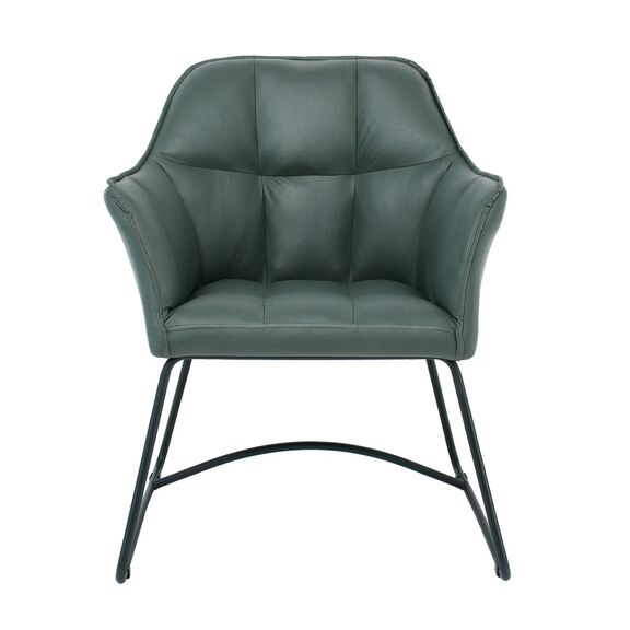 Polly Πολυθρόνα Μέταλλο Βαφή Μαύρο, Ύφασμα Suede Olive Green