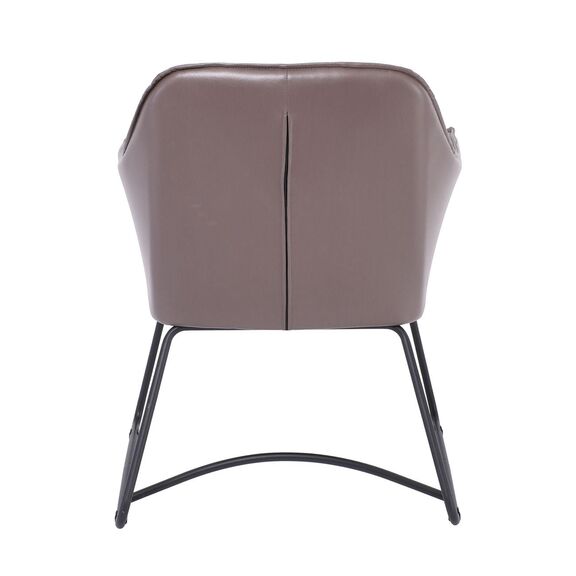 Polly Πολυθρόνα Μέταλλο Βαφή Μαύρο, Ύφασμα Suede Cappuccino