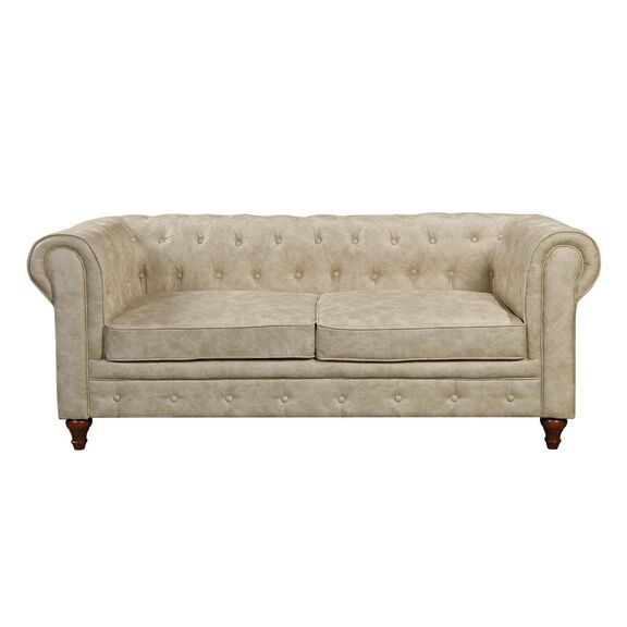 Chesterfield York Kαναπές 3θέσιος Σαλονιού - Καθιστικού, Ύφασμα Απόχρωση Μπεζ