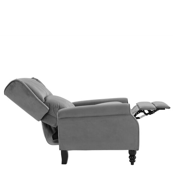 Simple Relax Πολυθρόνα Μπερζέρα Σαλονιού, Καθιστικού, Ύφασμα Velure Γκρι