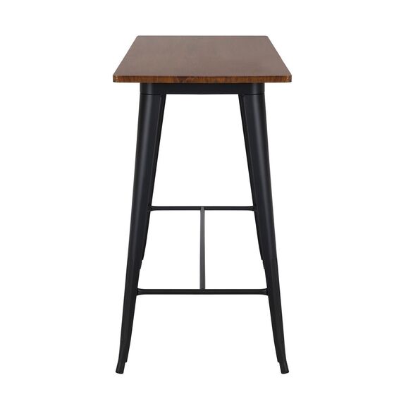 Relix Wood Dark oak Τραπέζι bar-Pro, Μέταλλο Βαφή Μαύρο