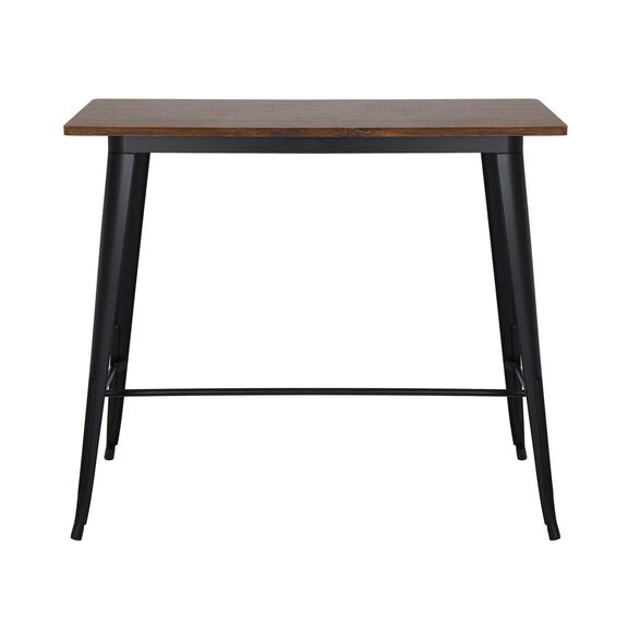 Relix Wood Dark oak Τραπέζι bar-Pro, Μέταλλο Βαφή Μαύρο