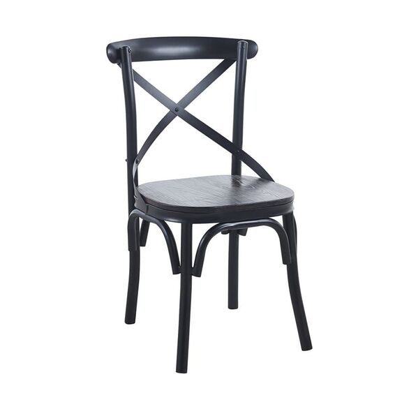 Marlin Wood Καρέκλα Dark Oak, Μέταλλο Βαφή Μαύρο