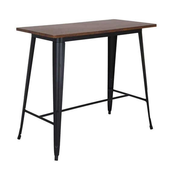 Relix Wood Dark oak Τραπέζι bar-Pro, Μέταλλο Βαφή Μαύρο