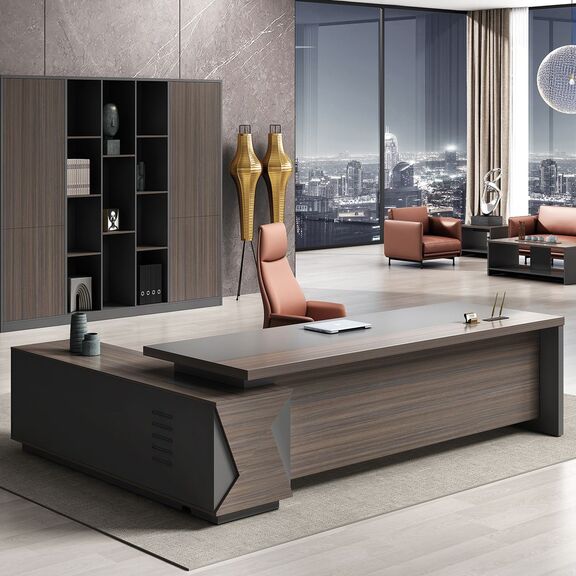 Vip Γραφείο Δεξιά Γωνία, Απόχρωση Grey Walnut