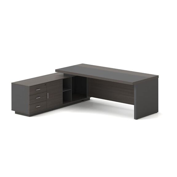 Vip Γραφείο Αριστερή Γωνία, Απόχρωση Grey Walnut