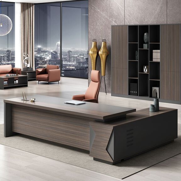 Vip Γραφείο Αριστερή Γωνία, Απόχρωση Grey Walnut