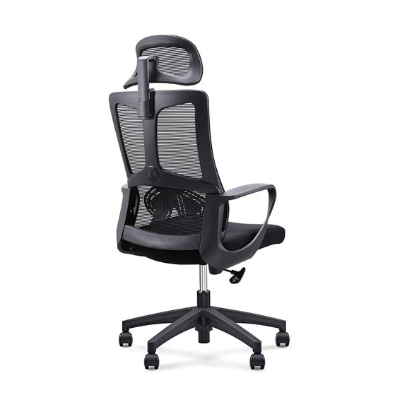 Bf8600 Πολυθρόνα Γραφείου Διευθυντή, Mesh Μαύρο, Ύφασμα Μαύρο