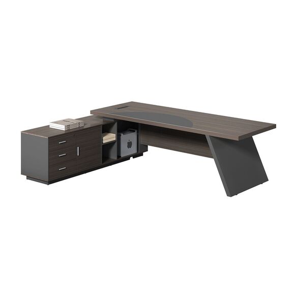 Master Γραφείο Αριστερή Γωνία, Απόχρωση Grey Walnut