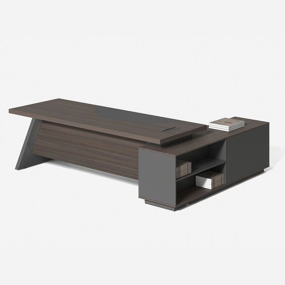 Master Γραφείο Αριστερή Γωνία, Απόχρωση Grey Walnut