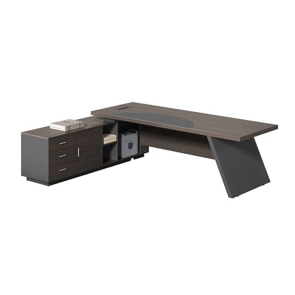 Master Γραφείο Αριστερή Γωνία, Απόχρωση Grey Walnut