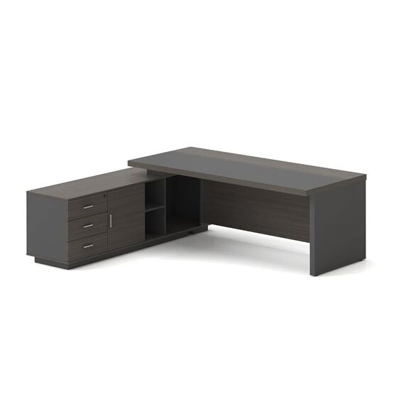 Vip Γραφείο Αριστερή Γωνία, Απόχρωση Grey Walnut