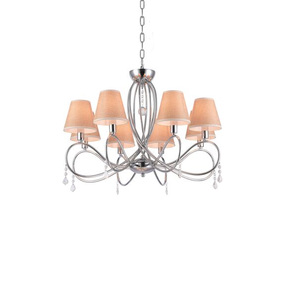 E002-8 Laki Pendant Lamp Chrome & White Shade 1z2