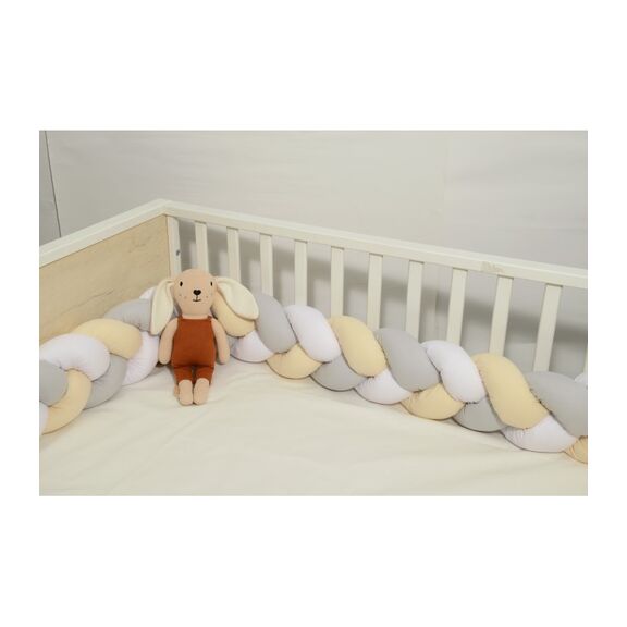 Oliver Baby Des.3145 Πλεξούδα Εκρού - Λευκό - Γκρι Τριπλή Βαμβακερή 20x200