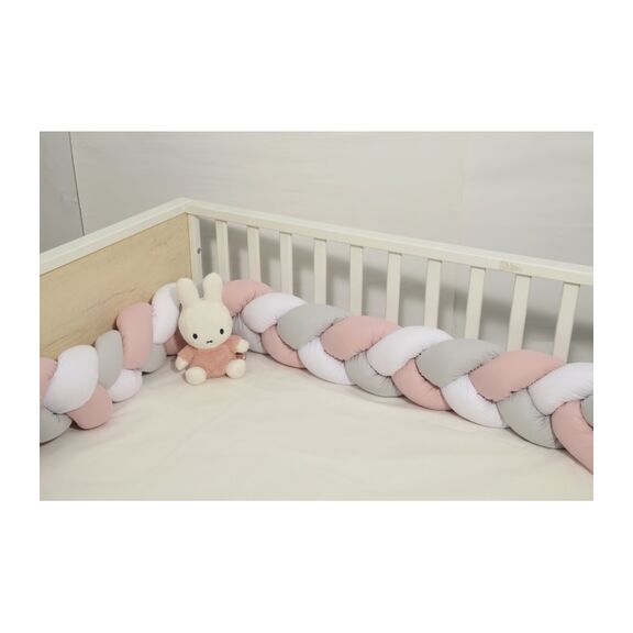 Oliver Baby Des.3165 Πλεξούδα Σάπιο Μήλο - Λευκό - Γκρι Τριπλή Βαμβακερή 20x200