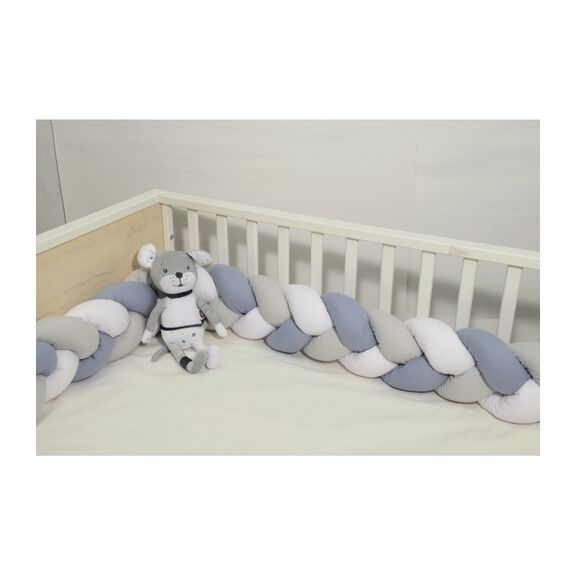 Oliver Baby Des.3175 Πλεξούδα ραφ - Λευκό - Γκρι Τριπλή Βαμβακερή 20x200