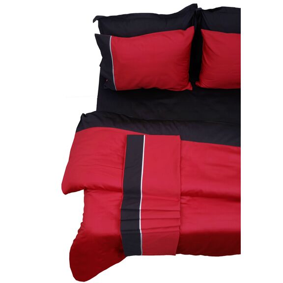 Κουβερτώριο δύο Όψεων Υπέρδιπλο 220x240 Luxury Bicolour Red/black