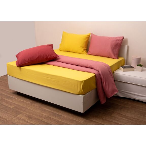 Σεντόνι Υπέρδιπλο με Λάστιχο 160x200+25 Fashion 4 Yellow