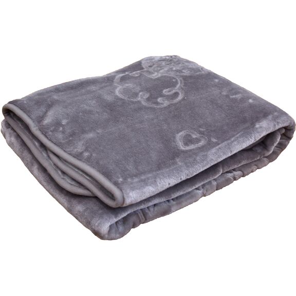 Κουβέρτα Αγκαλιάς 80x110 Βελουτέ Bear 3 Grey