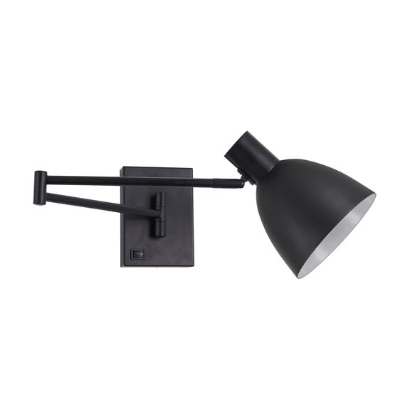 Se21-bl-52-ms2 Adept Wall Lamp Black Wall Lamp With Switcher and Black Metal Shade+