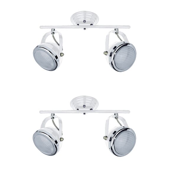 T12022a-2tu (X2) Juno Packet White Adjustable Spot With Chrome Ring and Glass+