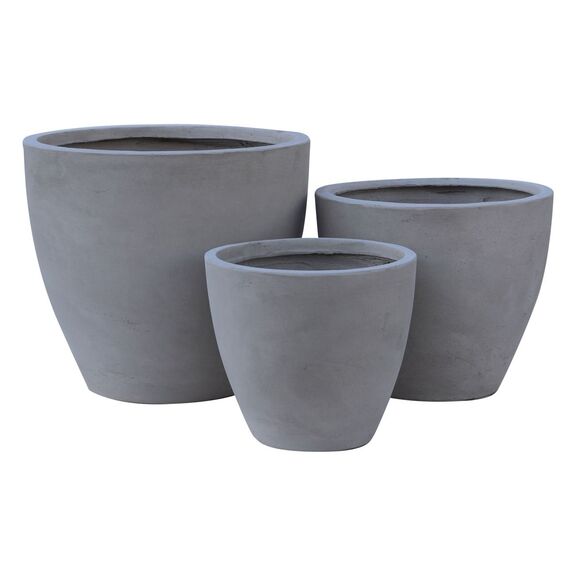 Flower pot-3  set 3 Τεμαχίων Cement Grey